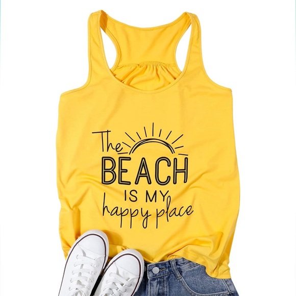 The Beach is My Happy Place Tank Tops Women- XL - Picture 1 of 6